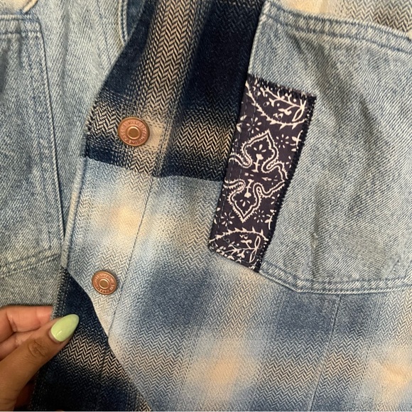 Free People | Patchwork Denim Jean Jacket Size; small - Picture 8 of 8